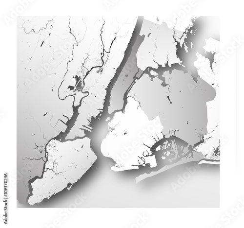 Boroughs of New York City - outline map.