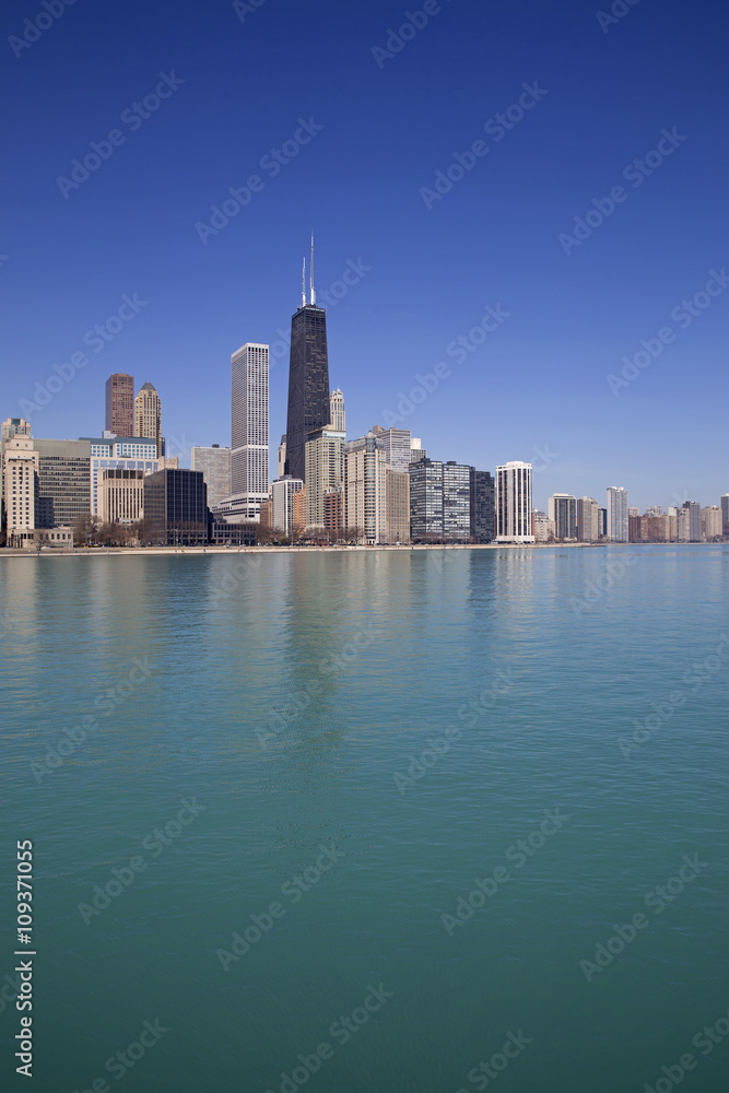 View of Chicago from Michigan lake
