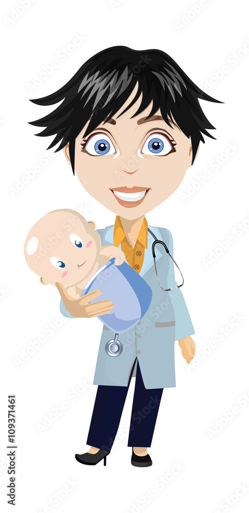 gynaecologist holding newborn vector illustrations gynaecologist holding newborn vector illustrations