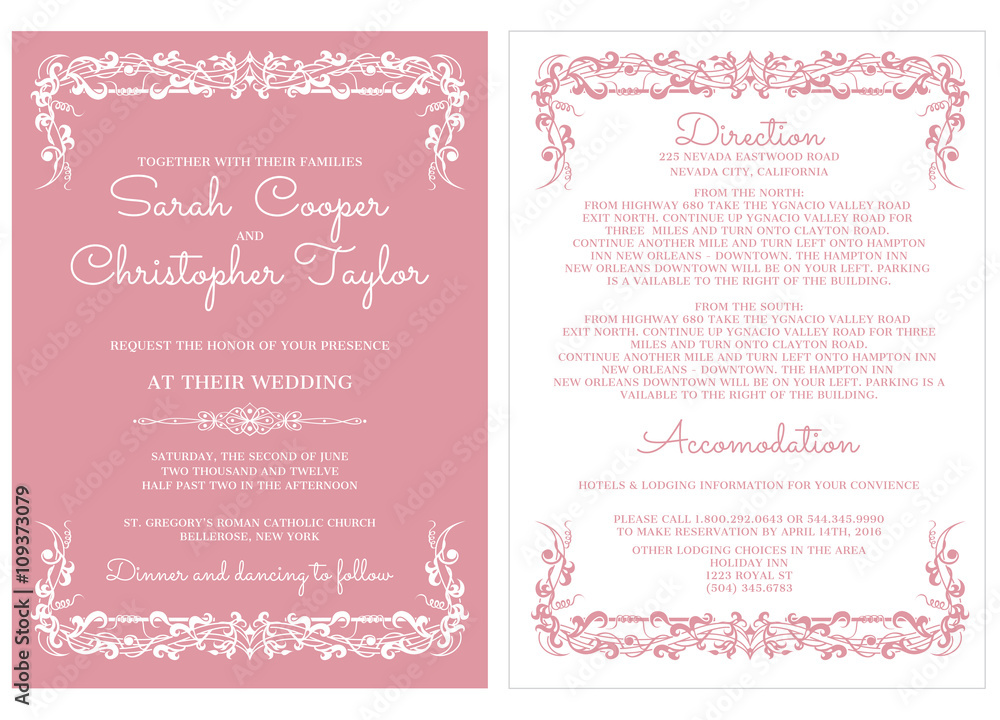 Wedding Invitation Card Invitation with ornaments Wedding Invitation Card Invitation with ornaments
