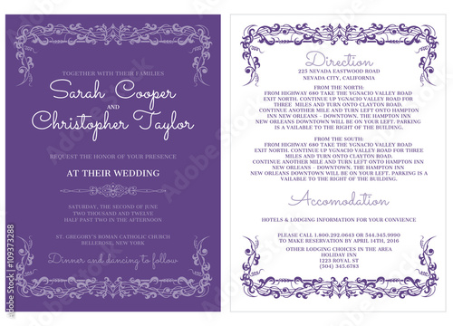 Wedding Invitation Card Invitation with ornaments 