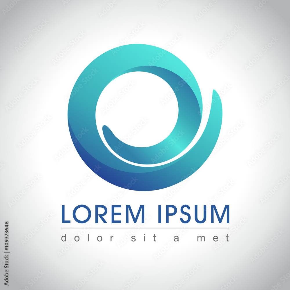 Abstract blue wave logo Abstract blue wave logo