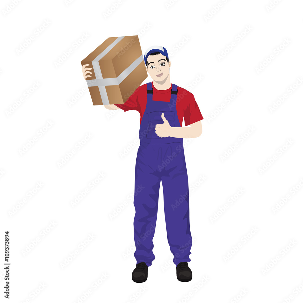 Cartoon vector of a delivery man