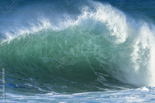 Wave crashing water