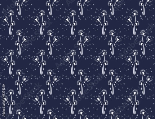 Background with field dandelion.