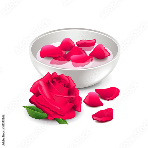 Spa rose water isolated on white vector