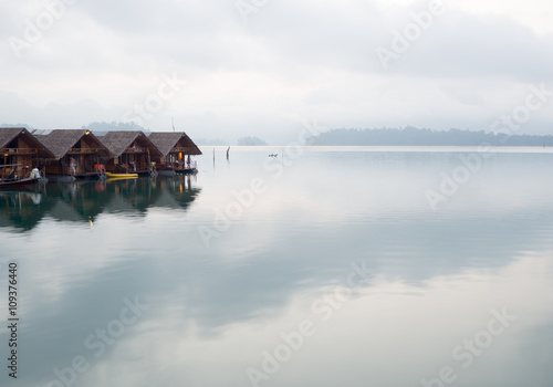 the mist in a morning, homestay on the lake, Thailand National P