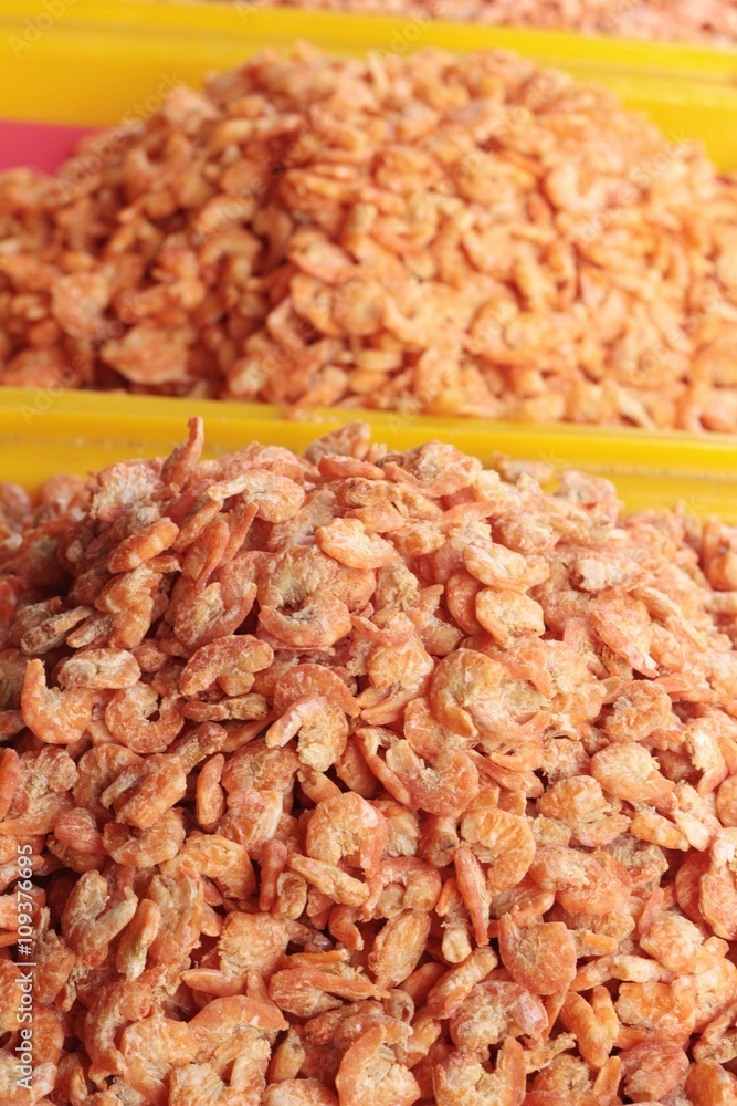 dried shrimp for cooking in the market. dried shrimp for cooking in the market.
