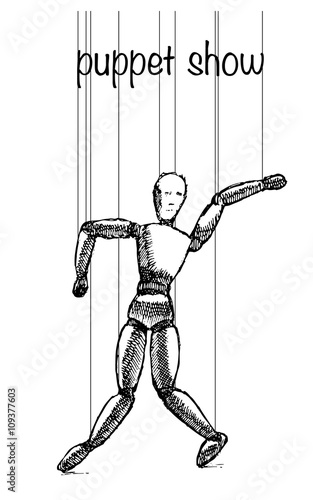 Puppet show doll vector illustration