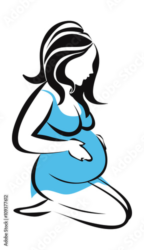 pregnant woman symbol vector