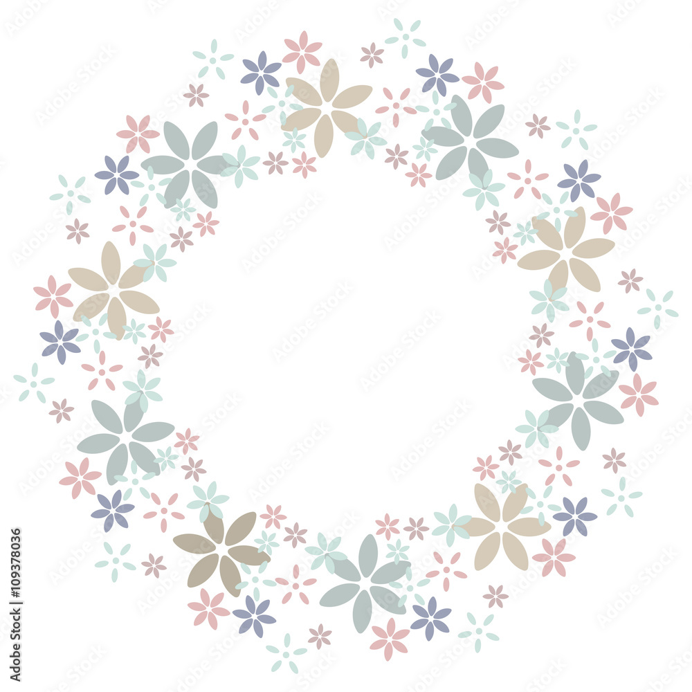 Beautiful round floral frame