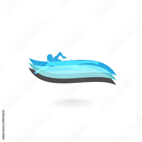 Swimming Logo Design Element.