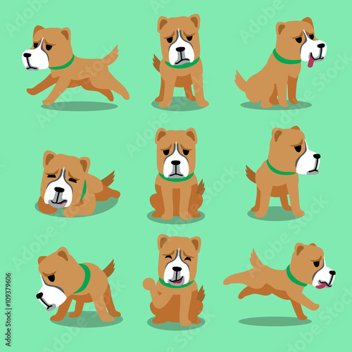 Cartoon character alabai dog poses