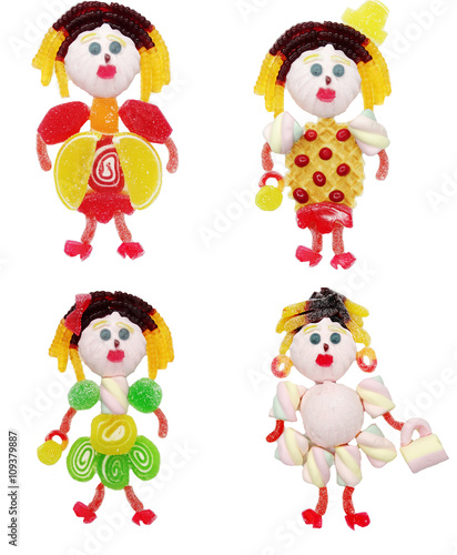 creative marmalade fruit jelly sweet food princess form collage