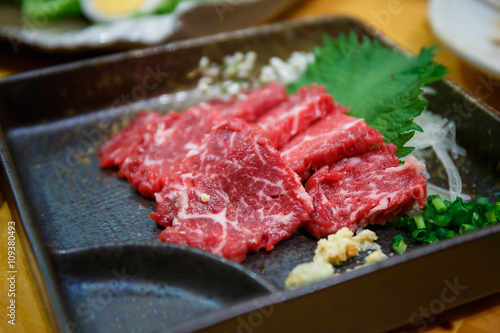 Horse sashimi japan food style