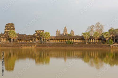 Angkor Wat temple with water reflection, Unesco site in Cambodia © piccaya