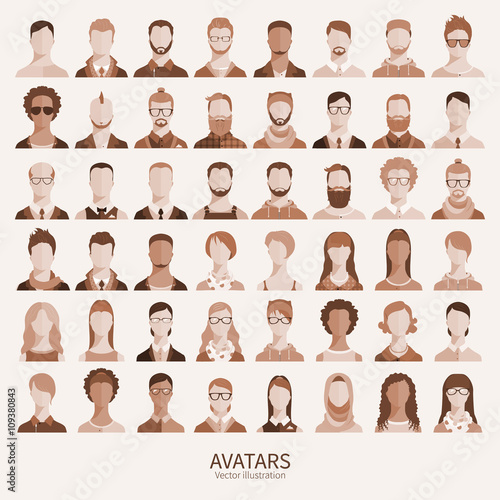 Set of avatar icons.