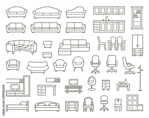 Furniture icon set