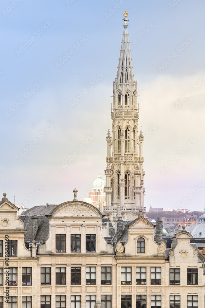 City Hall is seen from the Mont des Arts, Brussels, Belgium
