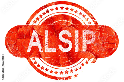 alsip, vintage old stamp with rough lines and edges photo