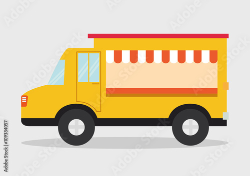 Truck design. food icon. flat illustration