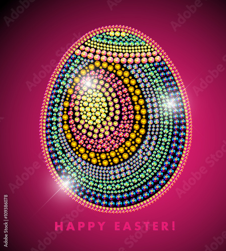 Easter background. Rhinestone gem pattern.