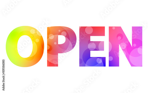 text "open"