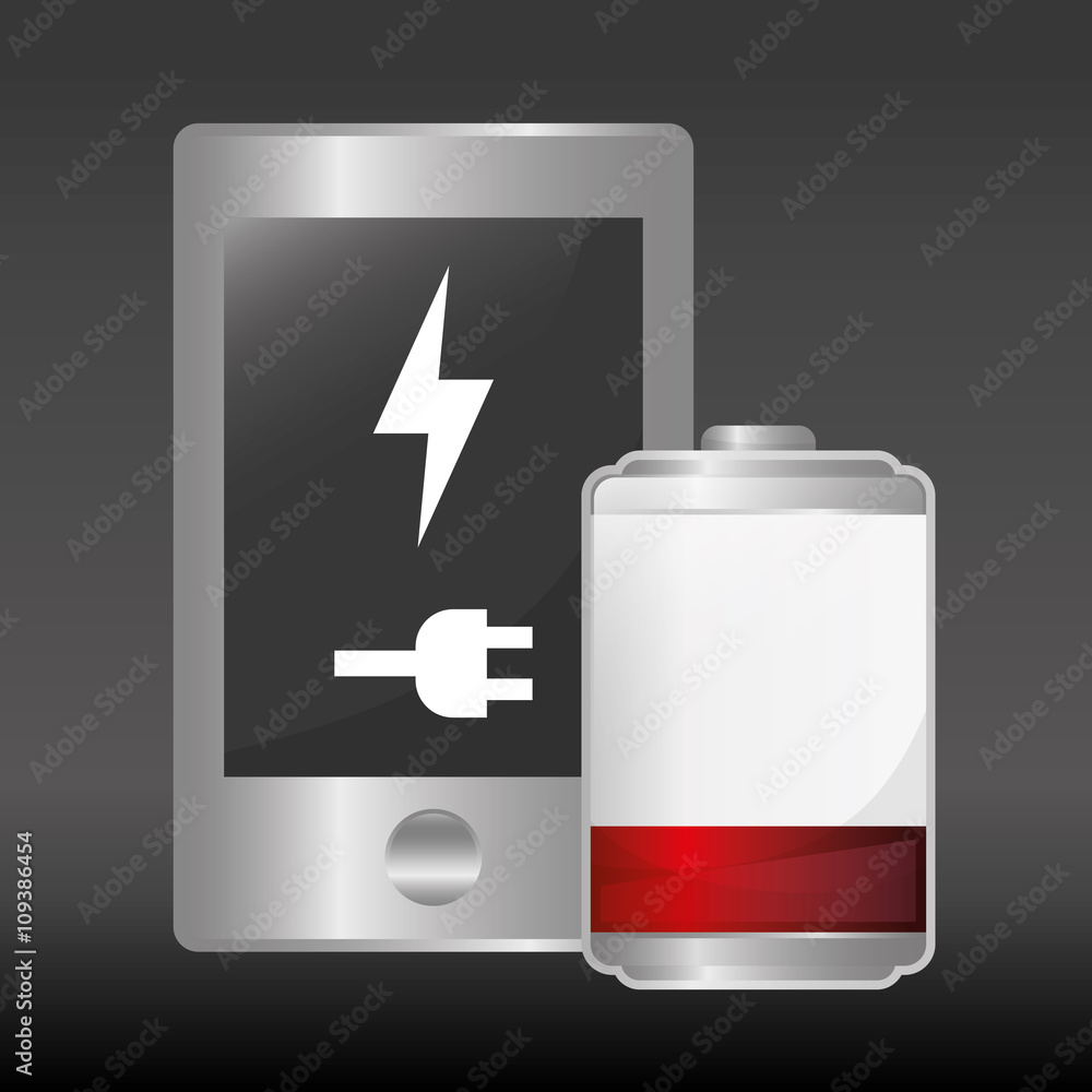 Obraz premium Battery design, energy and power concept, editable vector