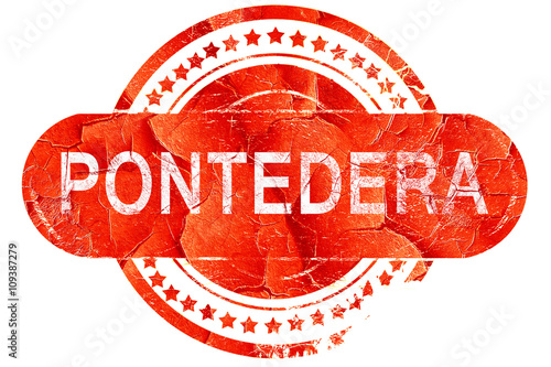 Pontedera, vintage old stamp with rough lines and edges photo