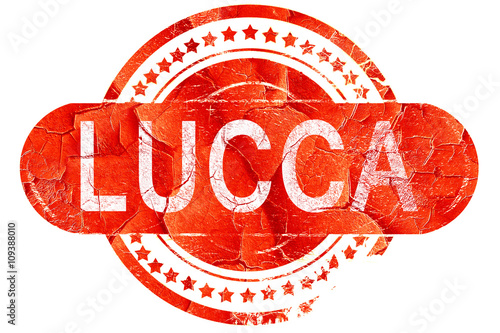 Lucca, vintage old stamp with rough lines and edges