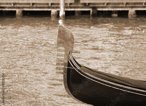 Venetian gondola sailing the sea