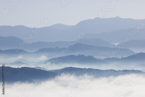 Mountain and mist at Khao Kai Nui, Phangnga Thailand