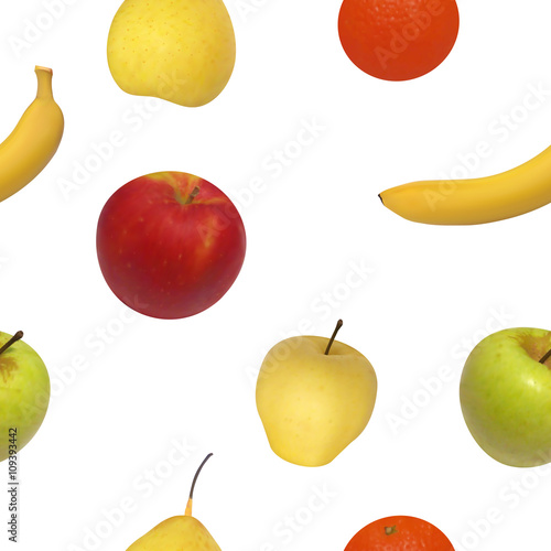 Vector illustration seamless pattern of fruit
