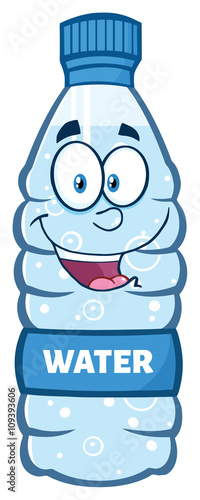 Happy Water Plastic Bottle Cartoon Mascot Character