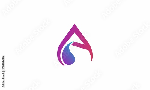 Water Drop Letter A Logo 