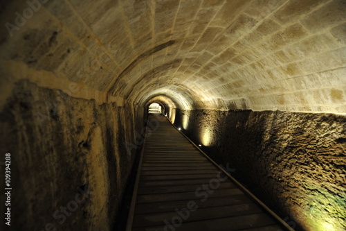The Templar Tunnel in old Acre, Israel