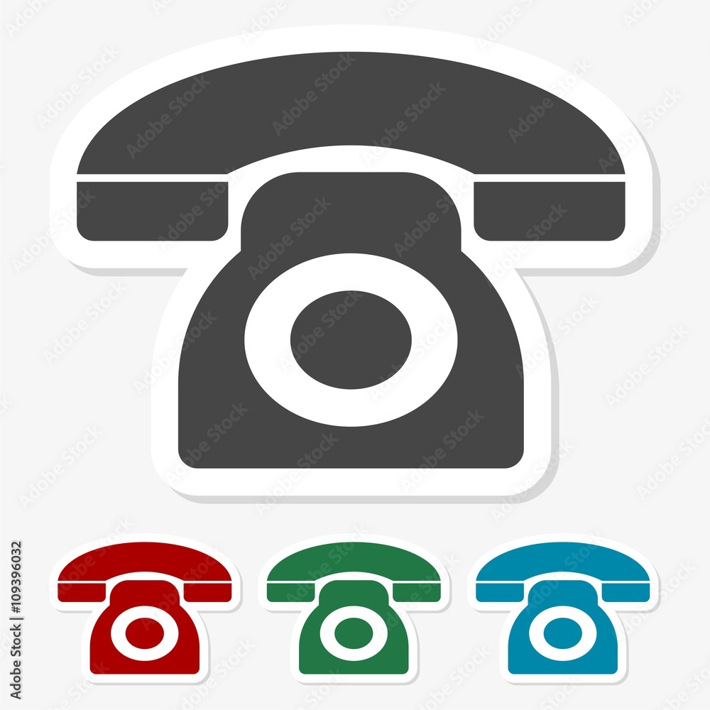 Multicolored paper stickers - Old phone Multicolored paper stickers - Old phone