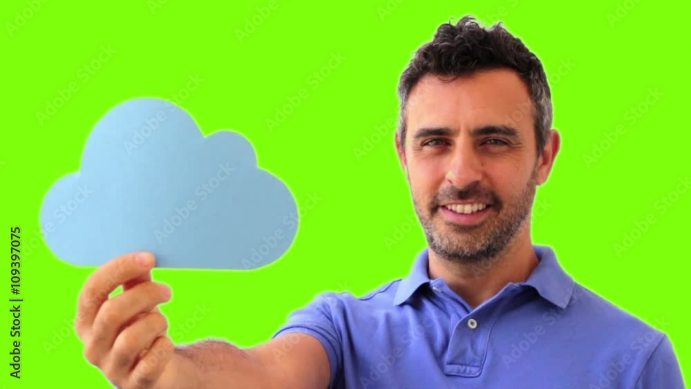 green screen man holding cloud green screen man holding cloud