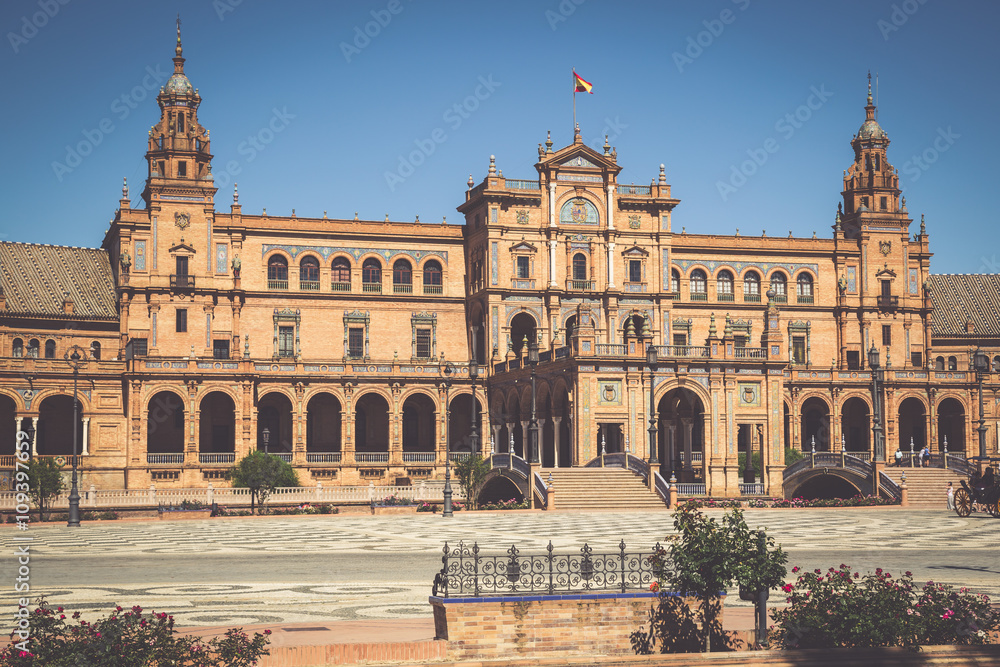 Beautiful Plaza de Espana, Sevilla, Spain