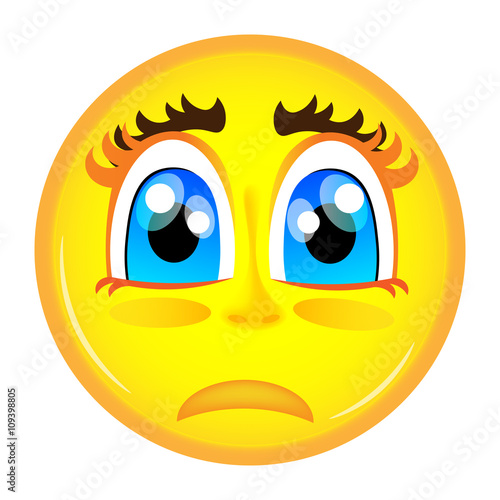 Surprised sad emoticon