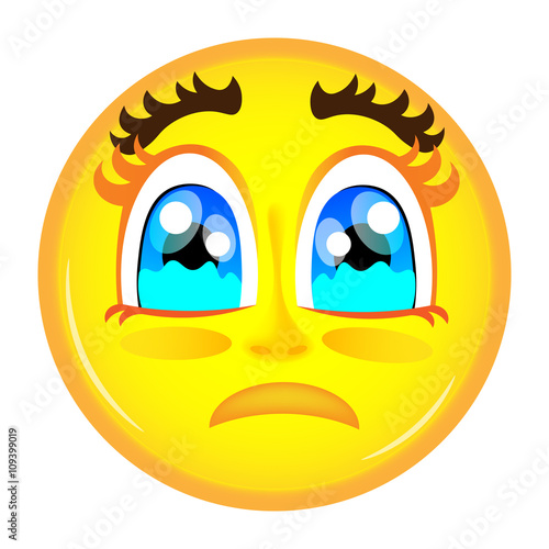 Yellow crying emoticon
