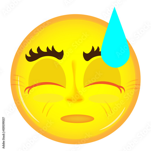 Yellow tired emoticon