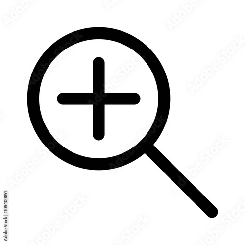 Zoom in or magnify glass line art icon for apps and websites