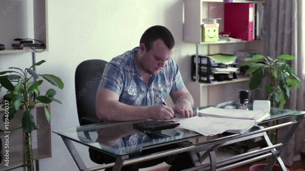 Man finds a calculator Man finds a calculator