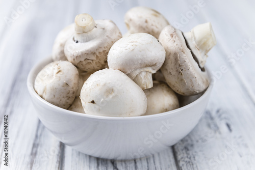 Portion of white Mushrooms