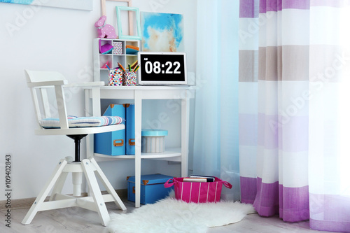 Modern stylish workplace in...