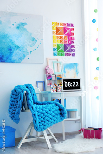 Modern stylish workplace in...