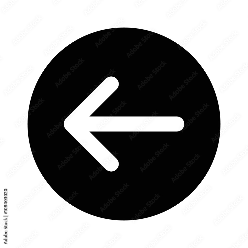 Rounded left arrow, back arrow flat icon for apps and websites Rounded left arrow, back arrow flat icon for apps and websites