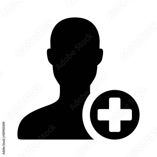 Add new user account with add circle flat icon for apps and websites 