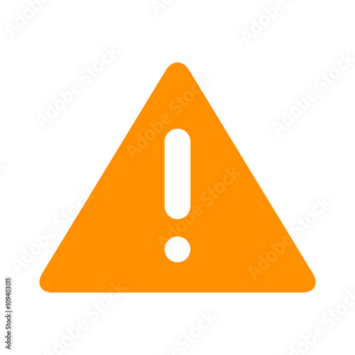Alert warning or notification alert yellow flat icon for apps and websites